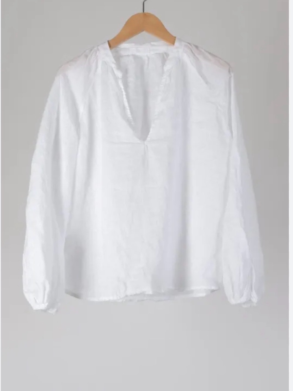 White Women's  V-Neck Long Sleeve Top